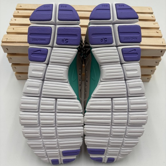 Nike Free 5.0 V4 Womens Gray Zebra Print Running Training Shoes Teal 6.5 - Picture 9 of 9